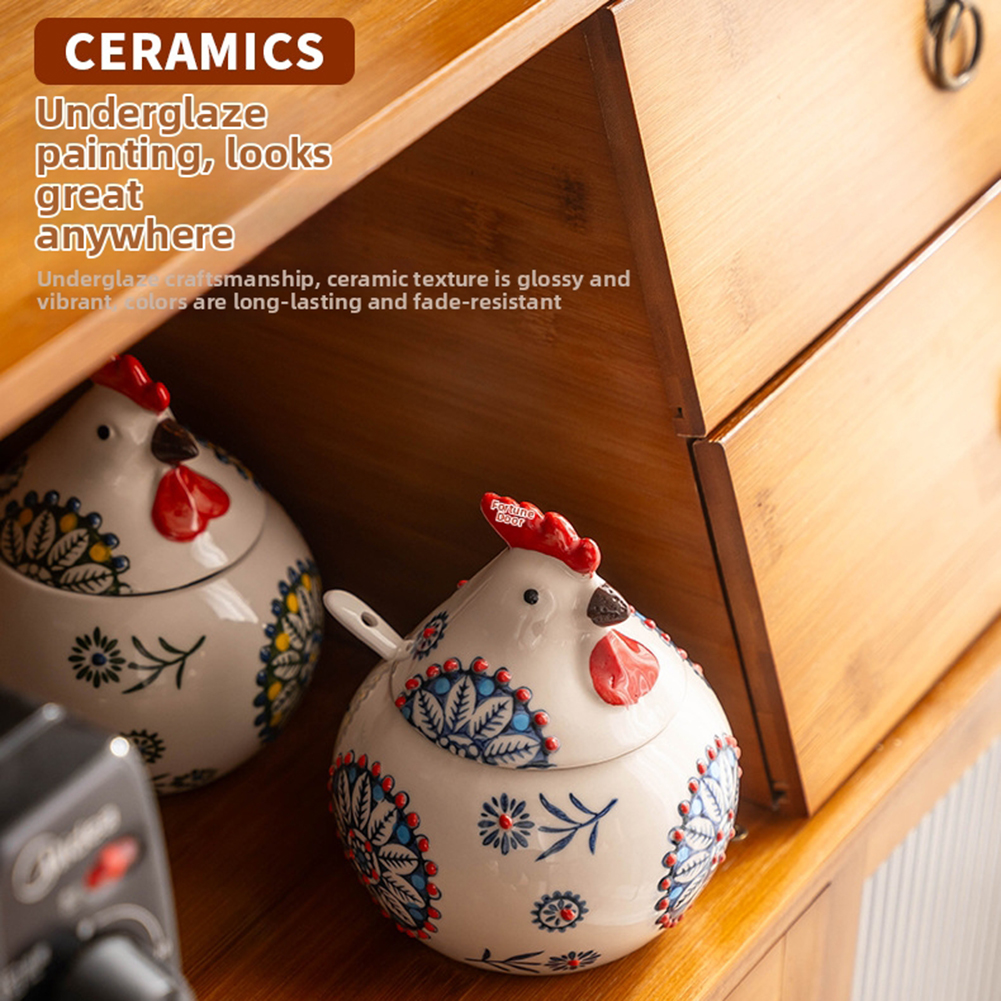 Cute Chicken Seasoning Jar Wit - Herb Keeper Bottle ulasan dan harga