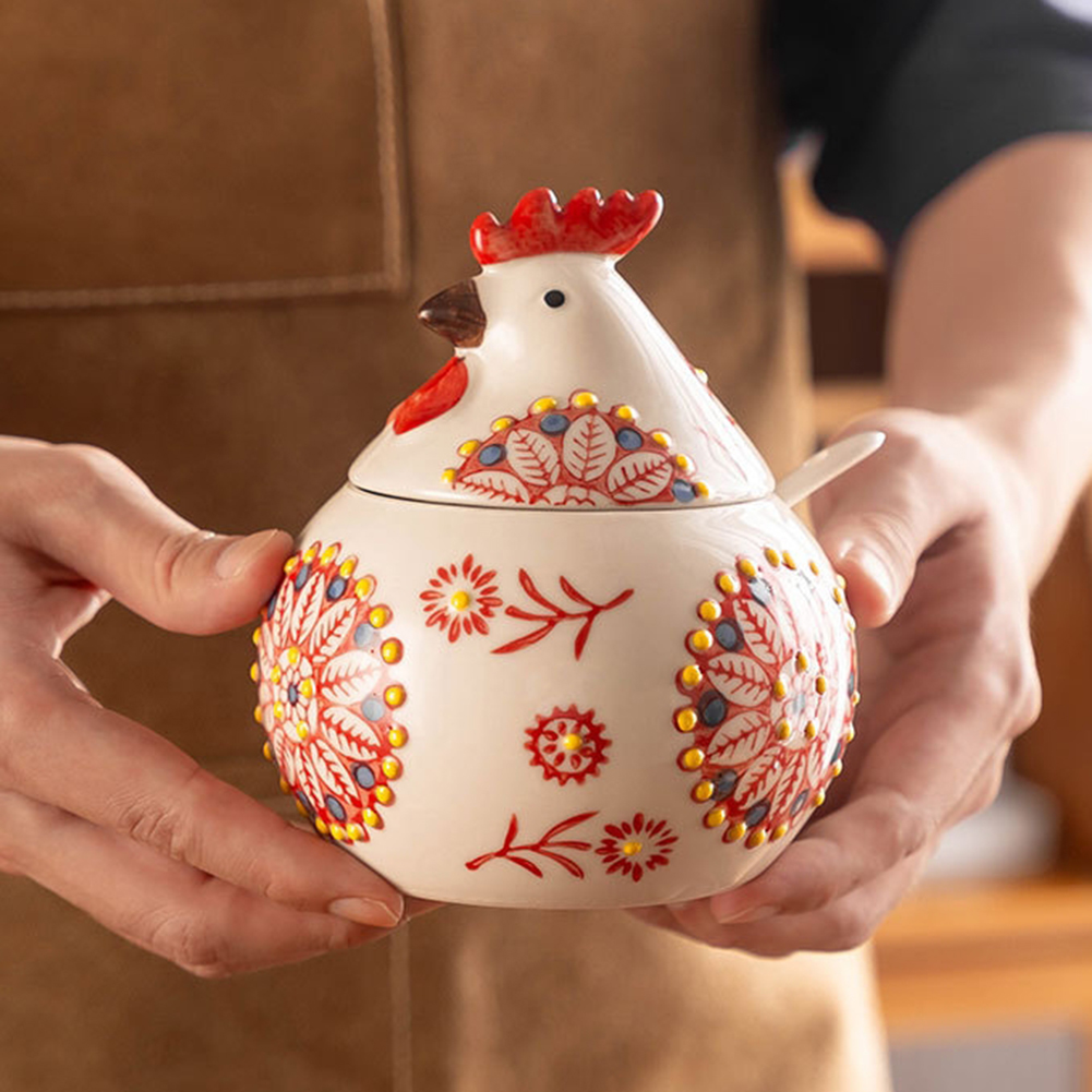 Cute Chicken Seasoning Jar Wit - Herb Keeper Bottle ulasan dan harga
