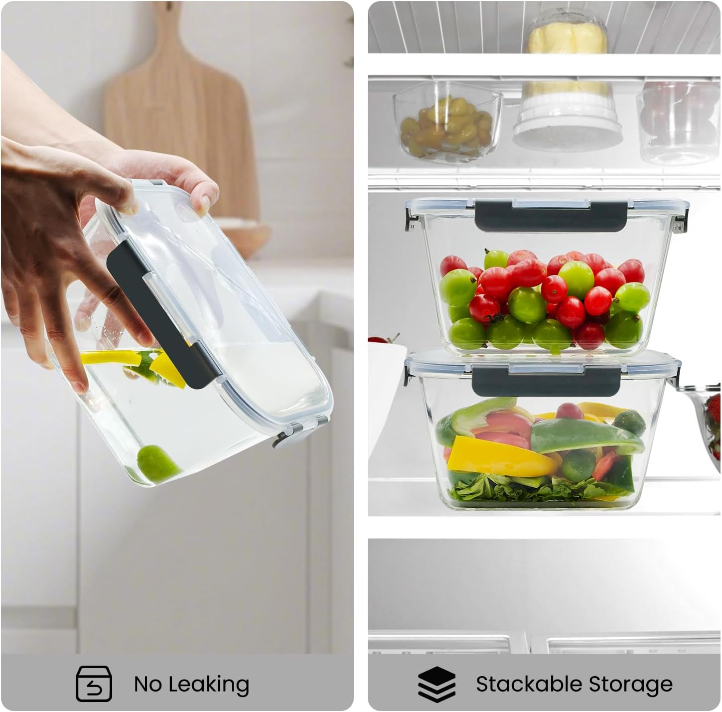 Large Glass Storage Containers - Meal Prep With Chicken ulasan dan harga